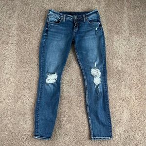 Silver Jeans Boyfriend Distressed Low Rise Stretch Denim Medium Wash Women's 29